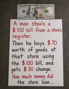 How much money did the store lose?